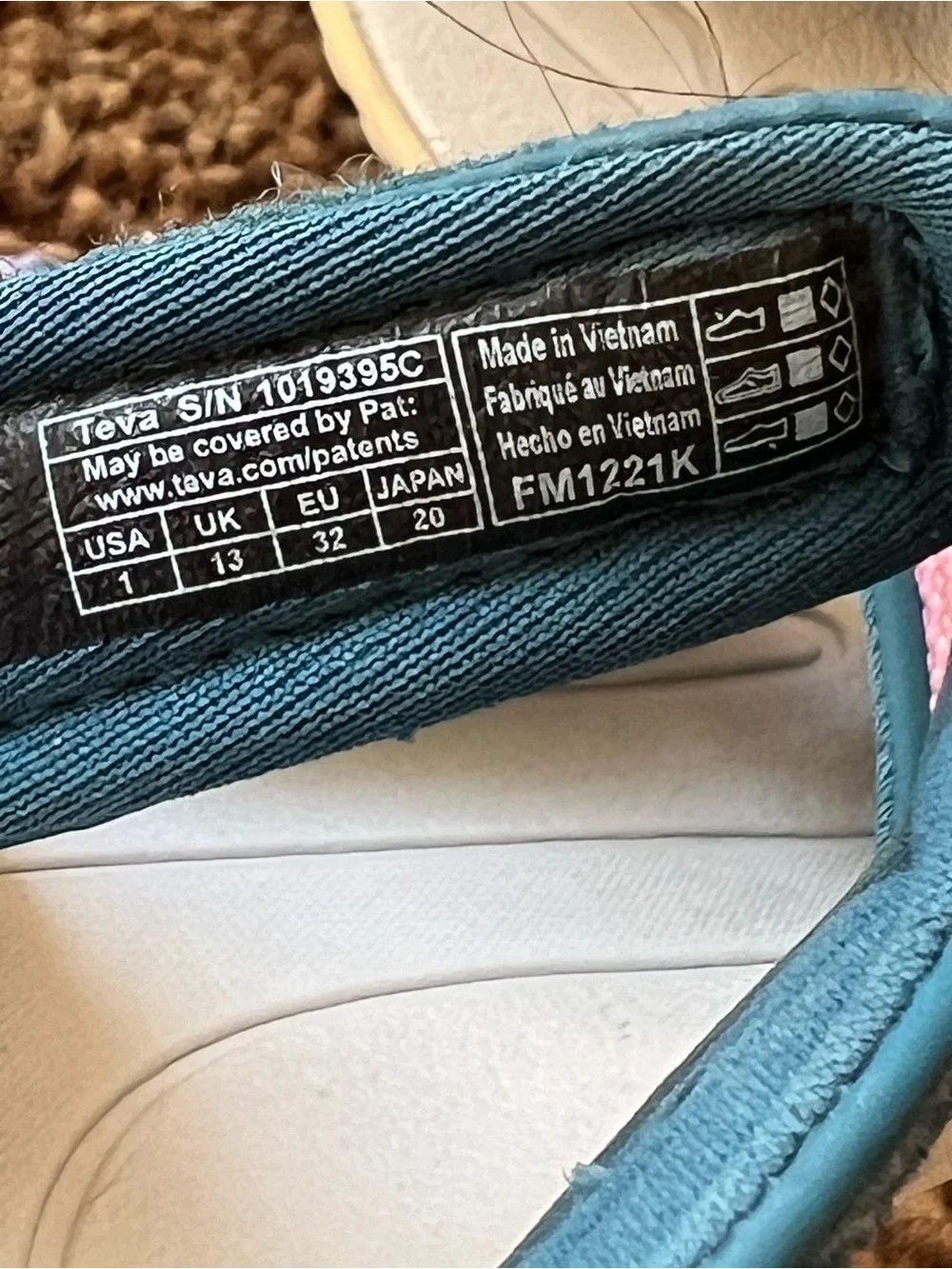 Teva Kids Teal, Pink & Lavender Adjustable Sport Sandals